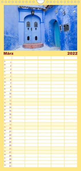 Produktbild: Familienplaner Chefchaouen - Blaue Stadt in Marokko (Wandkalender 2022 , 21 cm x 45 cm, hoch)