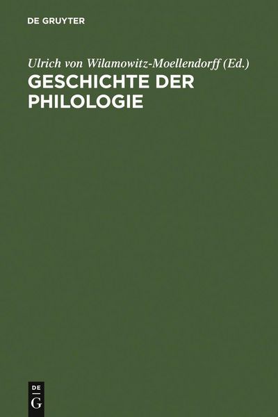 Produktbild: Geschichte der Philologie