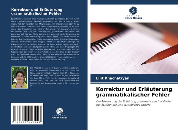 Produktbild: Korrektur und Erl&auml;uterung grammatikalischer Fehler