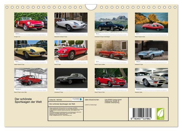 Produktbild: Der sch&ouml;nste Sportwagen der Welt (Wandkalender 2026 DIN A4 quer), CALVENDO Monatskalender