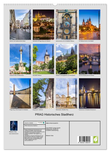 Produktbild: PRAG Historisches Stadtherz (hochwertiger Premium Wandkalender 2026 DIN A2 hoch), Kunstdruck in Hochglanz