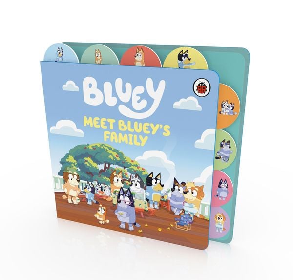 Bluey: Meet Bluey's Family: Tabbed Board Book, Gebundene Ausgabe von Bluey, Penguin Books Ltd, 978-0-241-72878-9