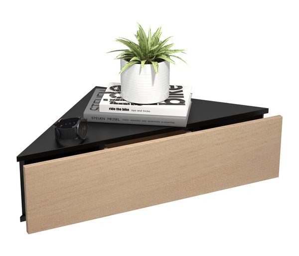 Produktbild: Holz Wandschublade Eckregal Nachttisch Usal S