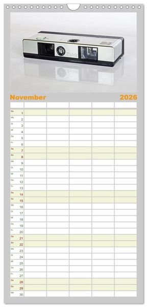 Produktbild: Familienplaner 2026 - Alte Fotoapparate - Kameras von Kodak der Jahre 1905 bis 1977 mit 5 Spalten (Wandkalender, 21 x 45 cm) CALVENDO