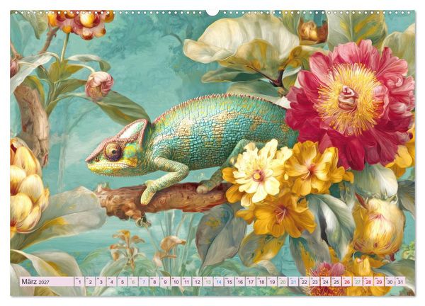 Produktbild: Exotische Pflanzenwelt - Illustrationen (Wandkalender 2027 DIN A2 quer), CALVENDO Monatskalender