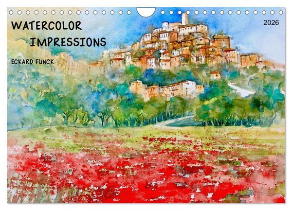 WATERCOLOR IMPRESSIONS (Wall Calendar 2026 DIN A4 landscape), CALVENDO 12 Month Wall Calendar