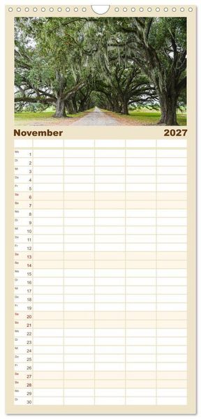 Produktbild: Familienplaner 2027 - Louisiana - S&uuml;mpfe und Plantagenh&auml;user mit 5 Spalten (Wandkalender, 21 x 45 cm) CALVENDO