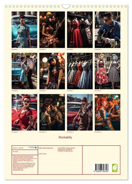 Produktbild: Rockabilly (Wandkalender 2026 DIN A3 hoch), CALVENDO Monatskalender