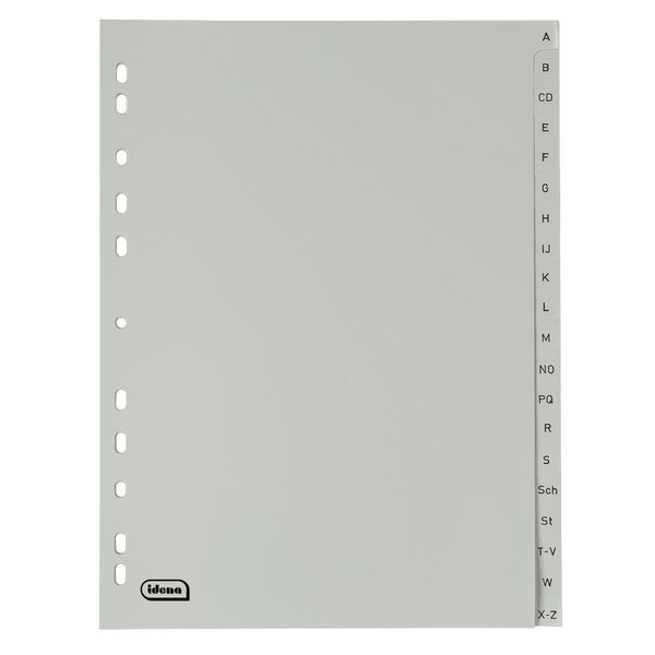 Produktbild: Idena Register aus Kunststoff A bis Z 20-teilig &uuml;berbreit 120&micro; grau DIN A4