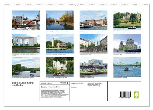 Produktbild: Bootstouren in und um Berlin (hochwertiger Premium Wandkalender 2026 DIN A2 quer), Kunstdruck in Hochglanz
