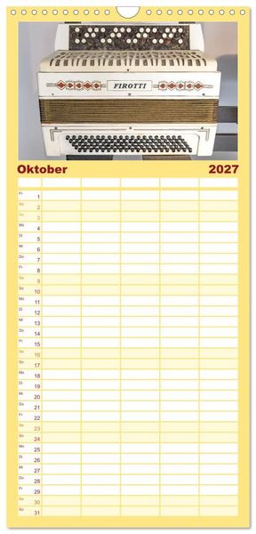 Produktbild: Familienplaner 2027 - Akkordeon, Hast Du da noch T&ouml;ne? mit 5 Spalten (Wandkalender, 21 x 45 cm) CALVENDO