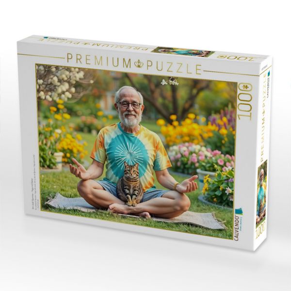 Produktbild: CALVENDO Puzzle Om statt Ojemine - Yoga mit Katze | 1000 Teile Lege-Gr&ouml;&szlig;e 64x48cm Foto-Puzzle f&uuml;r gl&uuml;ckliche Stunden