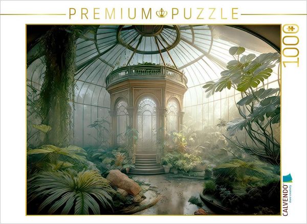 CALVENDO Puzzle Exklusiver Glaspavillon im Wintergarten | 1000 Teile Lege-Größe 64x48cm Foto-Puzzle für glückliche Stunden