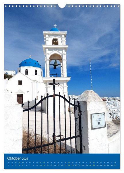 Produktbild: SANTORIN &ndash; Einziartige Motive der griechischen Trauminsel (Wandkalender 2026 DIN A3 hoch), CALVENDO Monatskalender