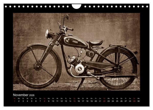 Produktbild: Motorrad Oldtimer (Wandkalender 2026 DIN A4 quer), CALVENDO Monatskalender
