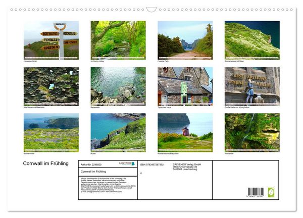 Produktbild: Cornwall im Fr&uuml;hling (Wandkalender 2026 DIN A2 quer), CALVENDO Monatskalender