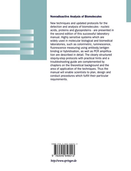 Produktbild: Nonradioactive Analysis of Biomolecules