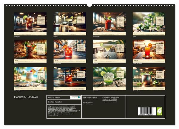 Produktbild: Cocktail-Klassiker (hochwertiger Premium Wandkalender 2026 DIN A2 quer), Kunstdruck in Hochglanz