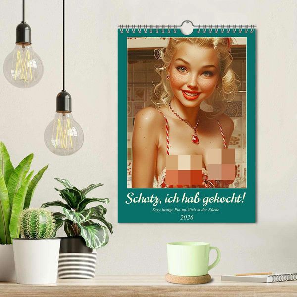 Produktbild: Schatz, ich hab gekocht! Sexy-lustige Pin-up-Girls in der K&uuml;che (Wandkalender 2026 DIN A4 hoch), CALVENDO Monatskalender