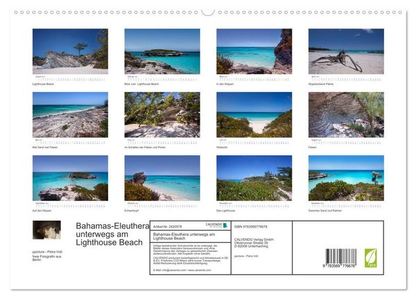 Produktbild: Bahamas-Eleuthera unterwegs am Lighthouse Beach (hochwertiger Premium Wandkalender 2027 DIN A2 quer), Kunstdruck in Hochglanz