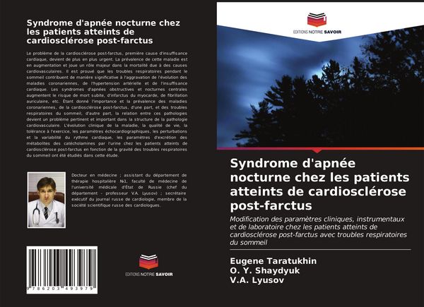 Produktbild: Syndrome d'apn&eacute;e nocturne chez les patients atteints de cardioscl&eacute;rose post-farctus