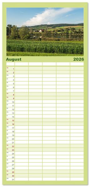 Produktbild: Familienplaner 2026 - Kanton Thurgau mit 5 Spalten (Wandkalender, 21 x 45 cm) CALVENDO