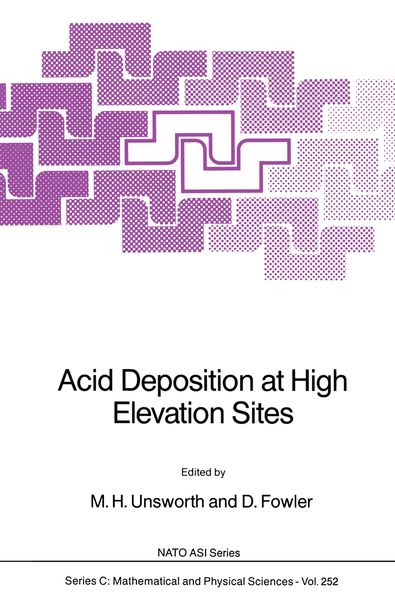 Produktbild: Acid Deposition at High Elevation Sites