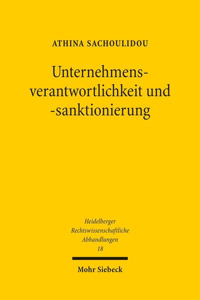 Produktbild: Unternehmensverantwortlichkeit und -sanktionierung
