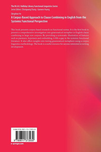 Produktbild: A Corpus-Based Approach to Clause Combining in English from the Systemic Functional Perspective