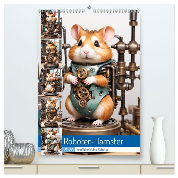 Produktbild: Roboter-Hamster - niedliche kleine Roboter (hochwertiger Premium Wandkalender 2026 DIN A2 hoch), Kunstdruck in Hochglanz