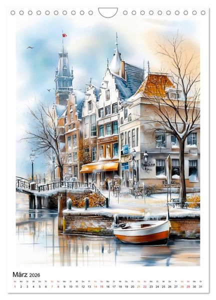Produktbild: Amsterdam - Fahrr&auml;der, Giebel, Grachten (Wandkalender 2026 DIN A4 hoch), CALVENDO Monatskalender