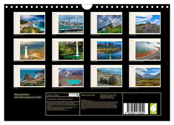 'Neuseeland - atemberaubend schön (Wandkalender 2024 DIN A4 quer 