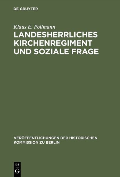 Produktbild: Landesherrliches Kirchenregiment und soziale Frage