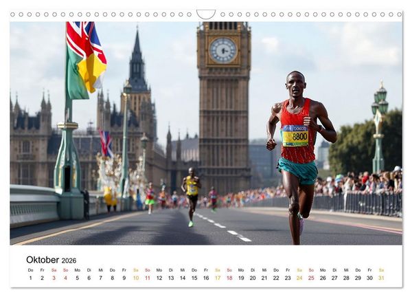 Produktbild: Marathon Power (Wandkalender 2026 DIN A3 quer), CALVENDO Monatskalender