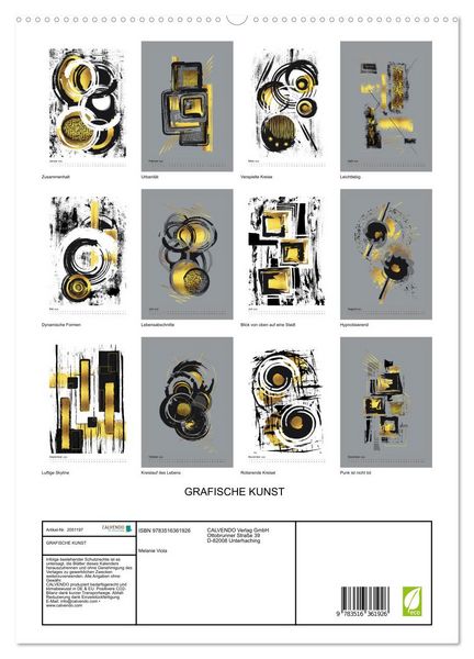 Produktbild: GRAFISCHE KUNST (hochwertiger Premium Wandkalender 2026 DIN A2 hoch), Kunstdruck in Hochglanz