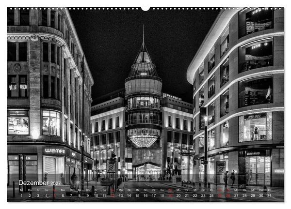Produktbild: D&uuml;sseldorf Ansichten in Schwarz-Wei&szlig; (hochwertiger Premium Wandkalender 2027 DIN A2 quer), Kunstdruck in Hochglanz