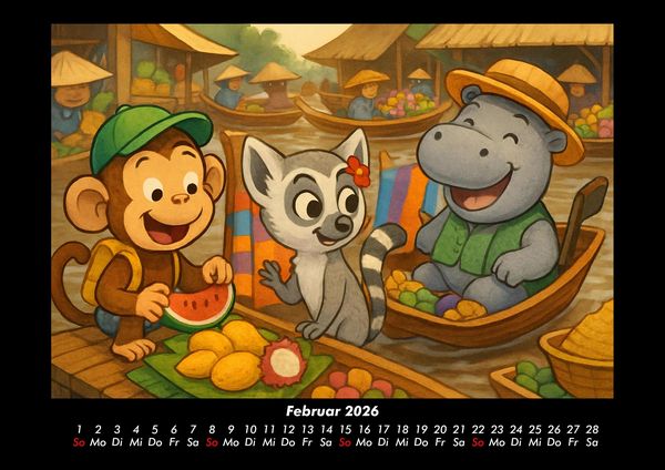 Produktbild: Milo, Lulu & Sash in Bangkok 2026 Fotokalender DIN A3