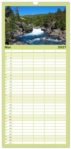 Produktbild: Familienplaner 2027 - Norwegen PUR mit 5 Spalten (Wandkalender, 21 x 45 cm) CALVENDO