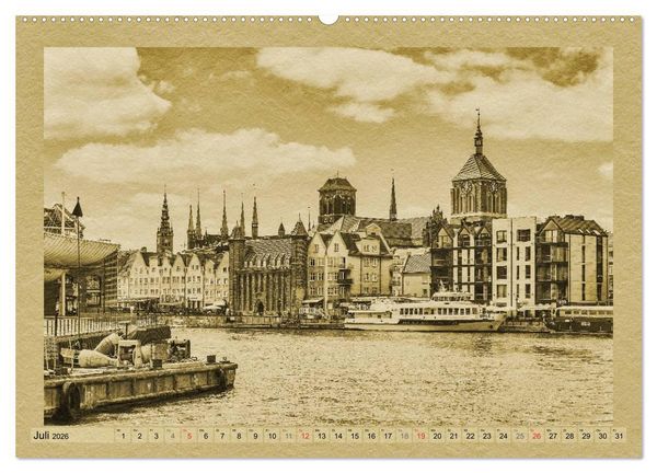 Produktbild: Danzig &ndash; Ein Kalender im Zeitungsstil (Wandkalender 2026 DIN A2 quer), CALVENDO Monatskalender