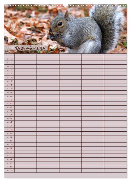 Produktbild: Tierischer Familienplaner (hochwertiger Premium Wandkalender 2026 DIN A2 hoch), Kunstdruck in Hochglanz