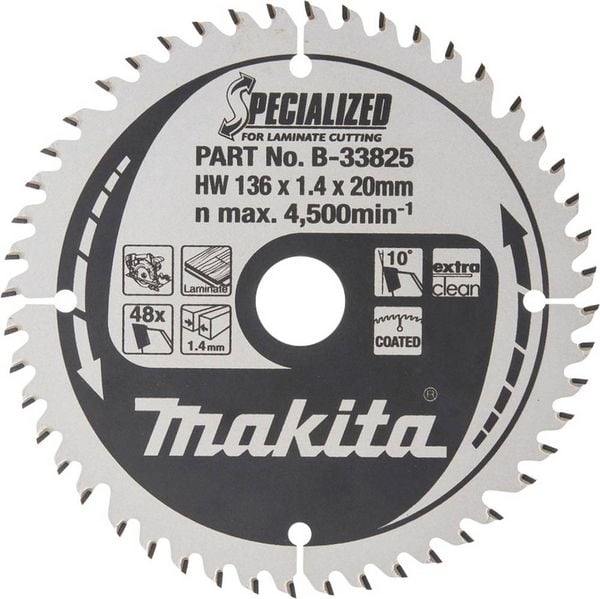 Produktbild: Makita B-33825 Kreiss&auml;geblatt 136 x 20 x 1mm Z&auml;hneanzahl: 48 1St.
