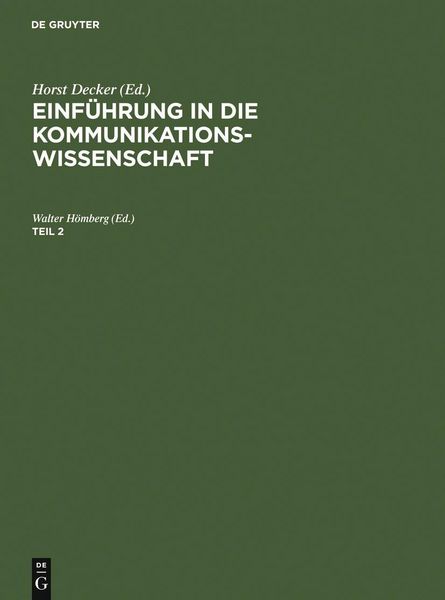 Produktbild: Einf&uuml;hrung in die Kommunikationswissenschaft. Teil 2