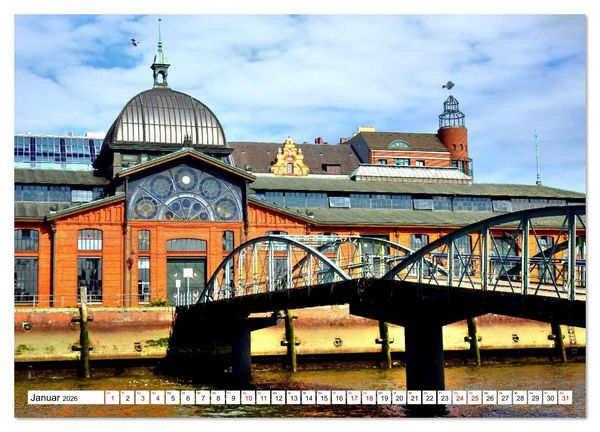 Produktbild: elbabw&auml;rts - Von Hamburg nach Cuxhaven (Wandkalender 2026 DIN A2 quer), CALVENDO Monatskalender