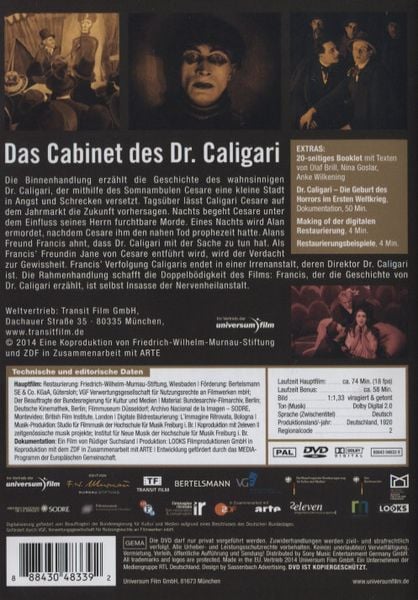 Produktbild: Das Cabinet des Dr. Caligari [DE] (inkl. 20-seitigem Booklet)