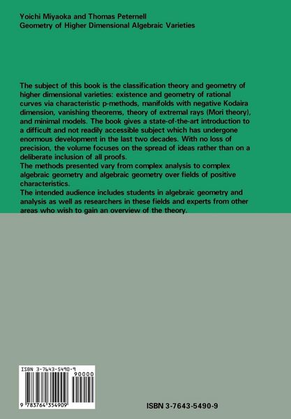 Produktbild: Geometry of Higher Dimensional Algebraic Varieties
