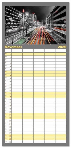 Produktbild: Familienplaner 2026 - Stuttgart, What Else? mit 5 Spalten (Wandkalender, 21 x 45 cm) CALVENDO