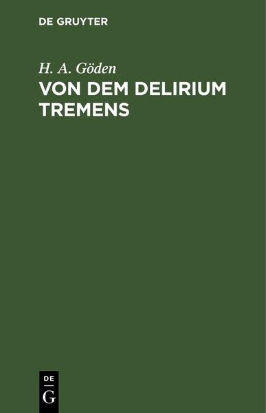 Produktbild: Von dem Delirium tremens