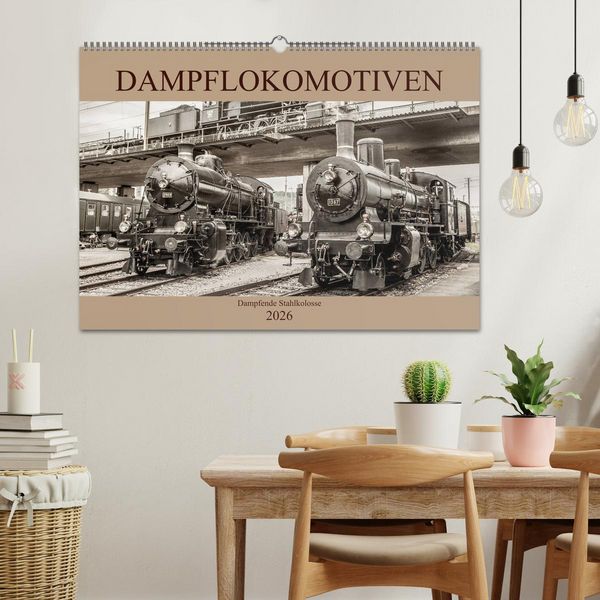 Produktbild: Dampflokomotiven - dampfende Stahlkolosse (Wandkalender 2026 DIN A2 quer), CALVENDO Monatskalender