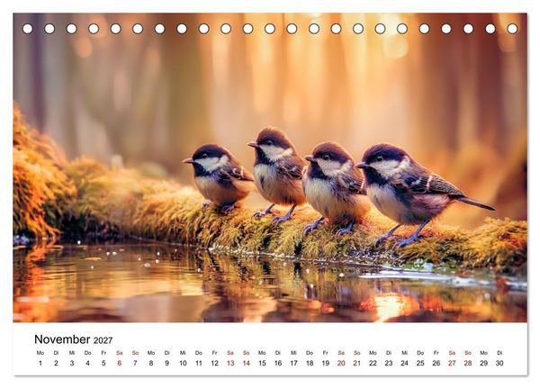 Produktbild: Federleicht - Das geheime Leben der Meisen (Tischkalender 2027 DIN A5 quer), CALVENDO Monatskalender