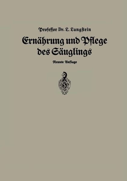 Produktbild: Ern&auml;hrung und Pflege Des S&auml;glings
